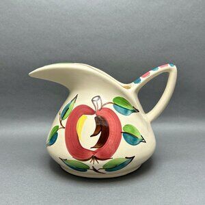 Vintage Purinton Slip Ware Apple Pattern Ceramic Pitcher With Ice Lip